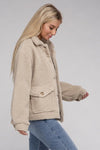 Cozy Sherpa Button-Front Jacket - KOKOTETE