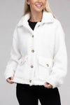 Cozy Sherpa Button-Front Jacket - KOKOTETE