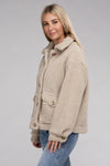 Cozy Sherpa Button-Front Jacket - KOKOTETE