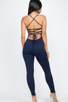 Criss - Cross Open Back Bodycon Jumpsuit - KOKOTETE