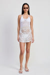 CROCHET MINI DRESS WITH CROSSED BACK - KOKOTETE