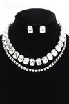 Crystal Layered Collar Necklace Set - KOKOTETE