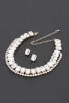 Crystal Layered Collar Necklace Set - KOKOTETE