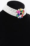 Crystal Pearl Choker Statement Necklace - KOKOTETE