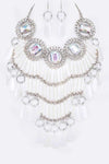 Crystal Statement Head Turner Necklace Set - KOKOTETE