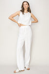 D-Linen Blended Top and Pants Set - KOKOTETE