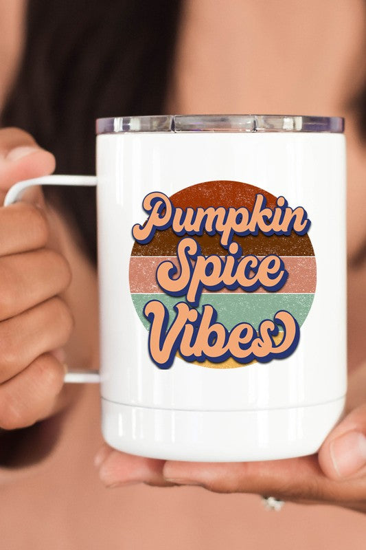 Fall Pumpkin Spice Vibes Coffee Travel Cup