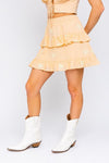 Daisy Embroidered Tiered Mini Skirt - KOKOTETE
