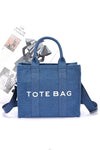 Denim Convertible Small Tote Bag - KOKOTETE