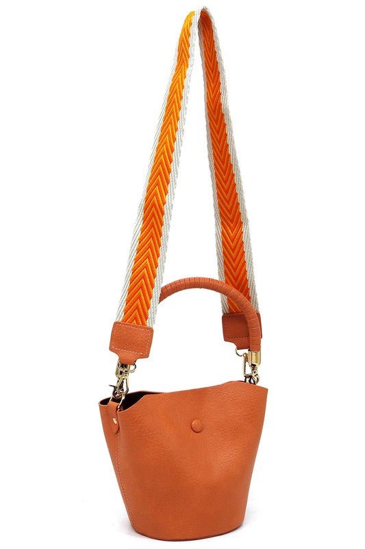 Fashion Bucket Crossbody Bag with Guitar Strap - KOKOTETE