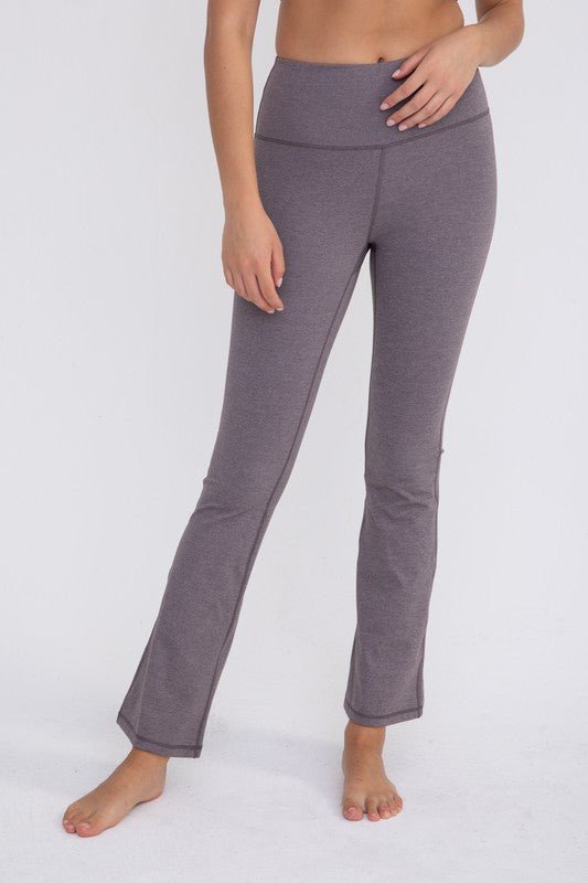 Flare Swoop Back High-Waisted Leggings - KOKOTETE