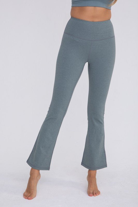 Flare Swoop Back High-Waisted Leggings - KOKOTETE