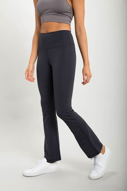 Flare Swoop Back High-Waisted Leggings - KOKOTETE