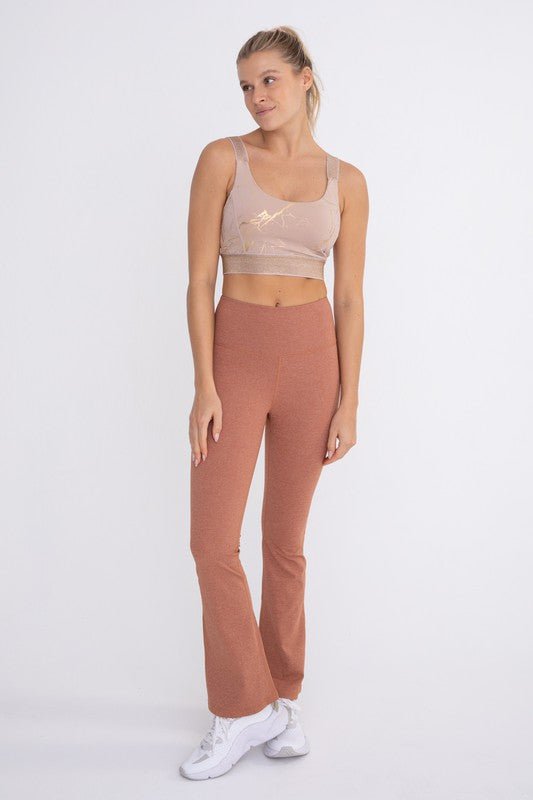 Flare Swoop Back High-Waisted Leggings - KOKOTETE