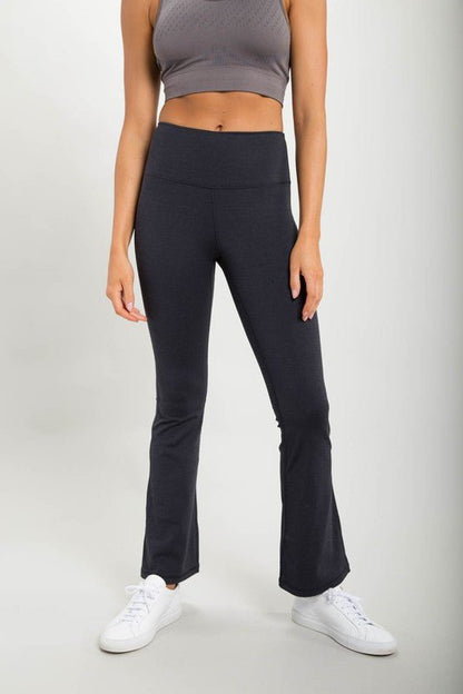 Flare Swoop Back High-Waisted Leggings - KOKOTETE