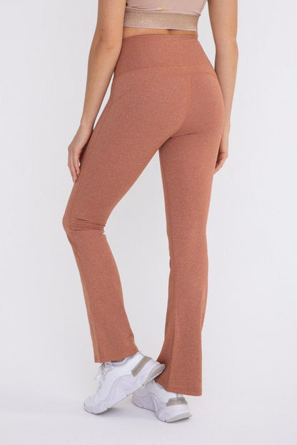 Flare Swoop Back High-Waisted Leggings - KOKOTETE