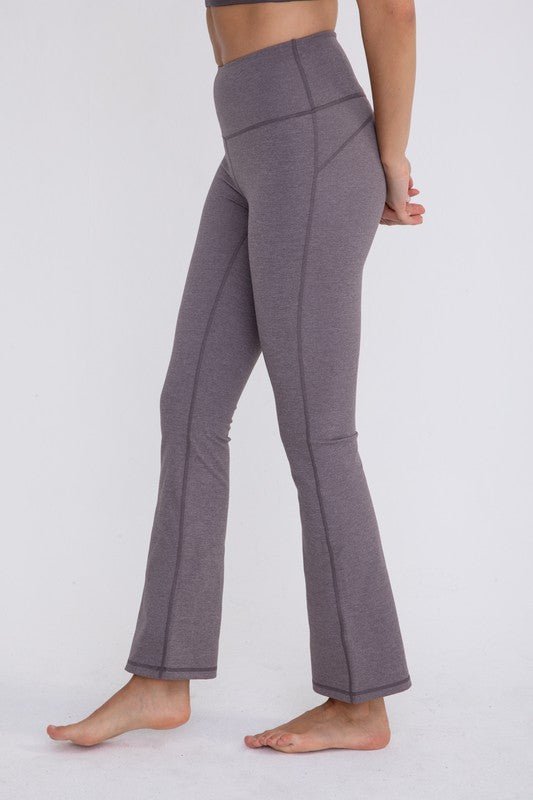 Flare Swoop Back High-Waisted Leggings - KOKOTETE