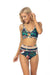 FLORAL PRINT MESH INSERTS BIKINI SET - KOKOTETE