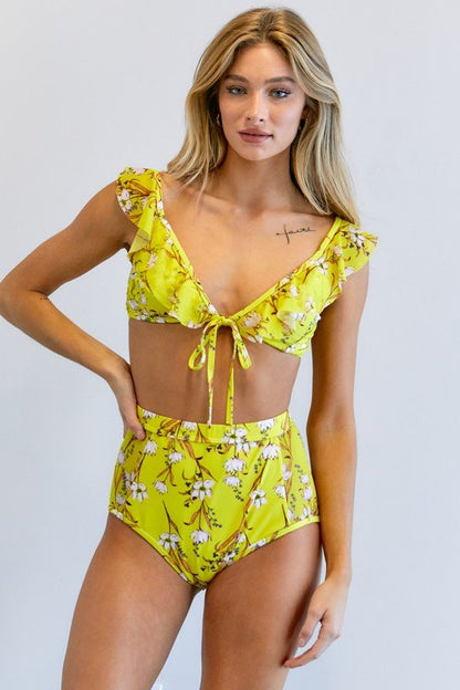 Floral Printed Swimwear Set - KOKOTETE