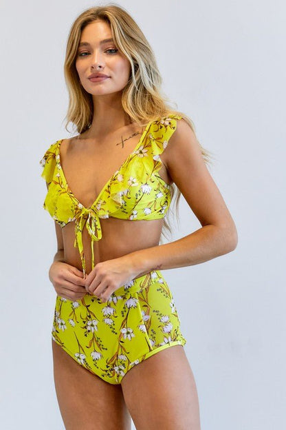 Floral Printed Swimwear Set - KOKOTETE