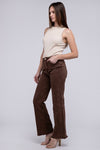 Frayed Cutoff Hem Straight Wide Pants - KOKOTETE