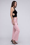 Frayed Cutoff Hem Straight Wide Pants - KOKOTETE