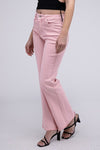Frayed Cutoff Hem Straight Wide Pants - KOKOTETE