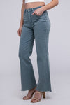 Frayed Cutoff Hem Straight Wide Pants - KOKOTETE