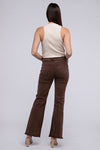 Frayed Cutoff Hem Straight Wide Pants - KOKOTETE