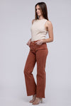 Frayed Cutoff Hem Straight Wide Pants - KOKOTETE