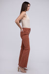 Frayed Cutoff Hem Straight Wide Pants - KOKOTETE