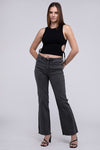 Frayed Cutoff Hem Straight Wide Pants - KOKOTETE
