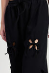 FRENCH TERRY PANTS WITH CUTOUT DETAIL - KOKOTETE