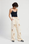 FRENCH TERRY PANTS WITH CUTOUT DETAIL - KOKOTETE