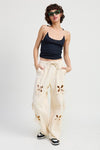 FRENCH TERRY PANTS WITH CUTOUT DETAIL - KOKOTETE