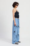 FRENCH TERRY PANTS WITH CUTOUT DETAIL - KOKOTETE