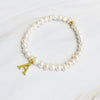 Freshwater Pearl Initial Charm Bracelet - KOKOTETE