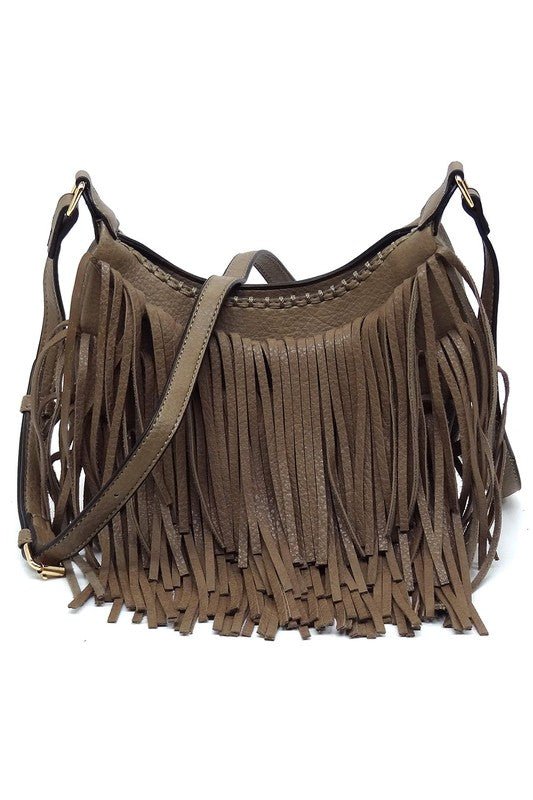 Fringe Hobo Crossbody Bag - KOKOTETE