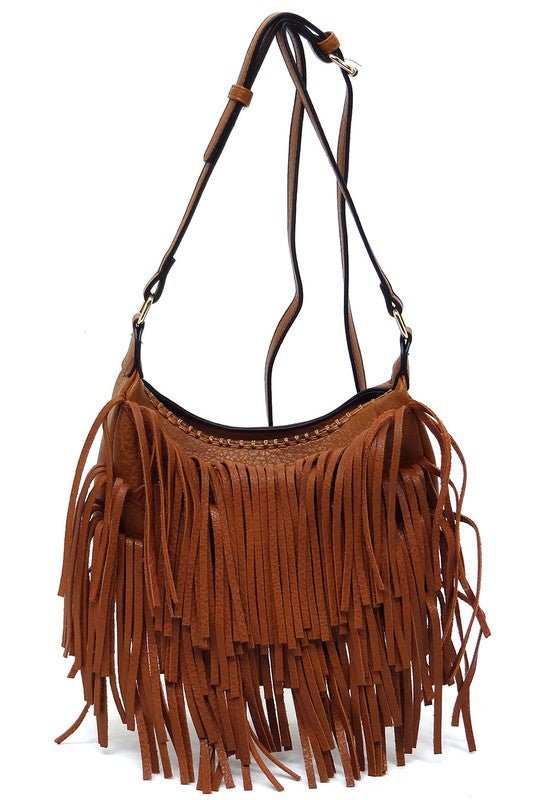 Fringe Hobo Crossbody Bag - KOKOTETE