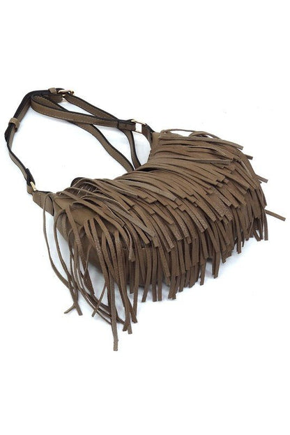 Fringe Hobo Crossbody Bag - KOKOTETE