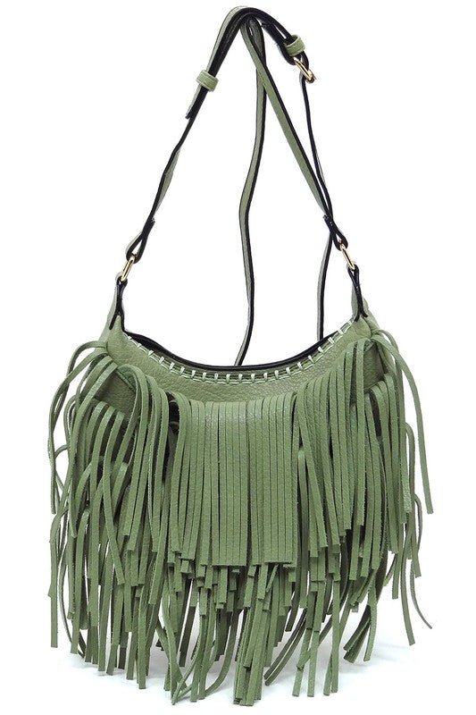 Fringe Hobo Crossbody Bag - KOKOTETE