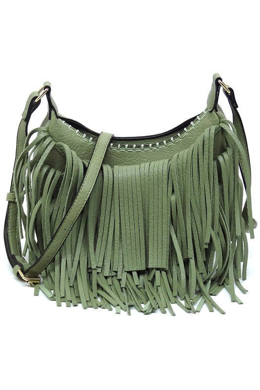 Fringe Hobo Crossbody Bag - KOKOTETE