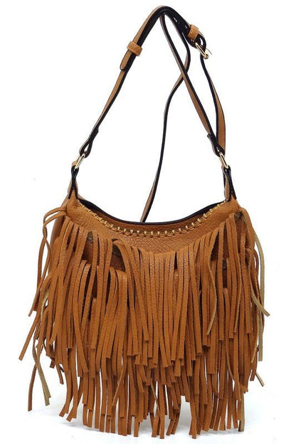 Fringe Hobo Crossbody Bag - KOKOTETE