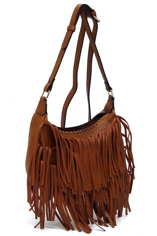 Fringe Hobo Crossbody Bag - KOKOTETE