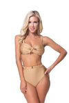 GOLD HIGH WAIST BIKINI SET - KOKOTETE