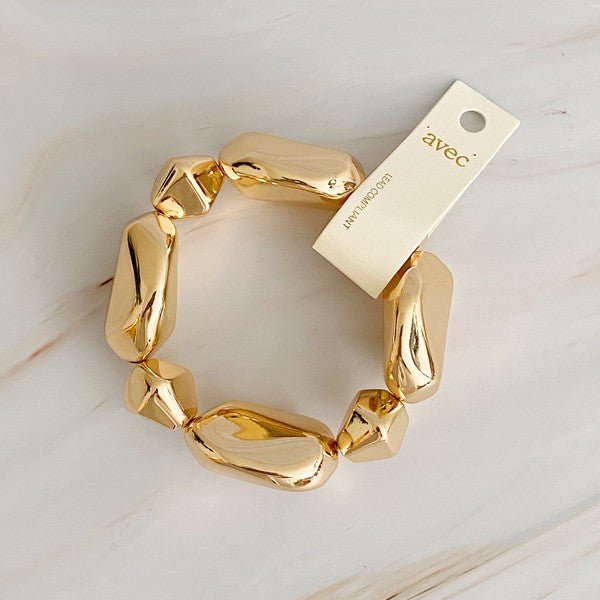 Golden Pebble Stretch Bracelet - KOKOTETE