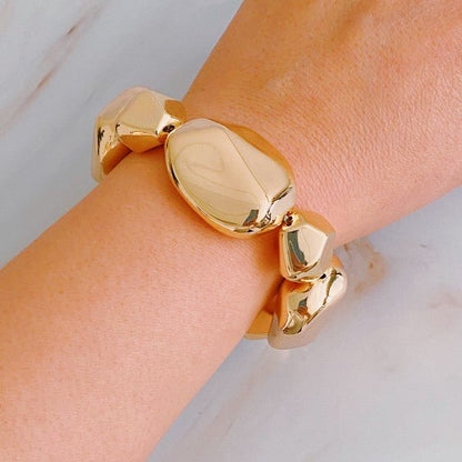 Golden Pebble Stretch Bracelet - KOKOTETE