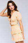 Half Sleeve Daisy Embroidered Top - KOKOTETE