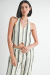 HALTER NECKLINE VEST WITH BACK TIE - KOKOTETE