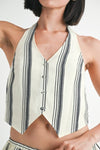 HALTER NECKLINE VEST WITH BACK TIE - KOKOTETE